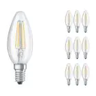 Voordeelpak 10x Ledvance CLASSIC LED E14 Kaars Filament Helder 4W 470lm - 827 Zeer Warm Wit | Vervangt 40W